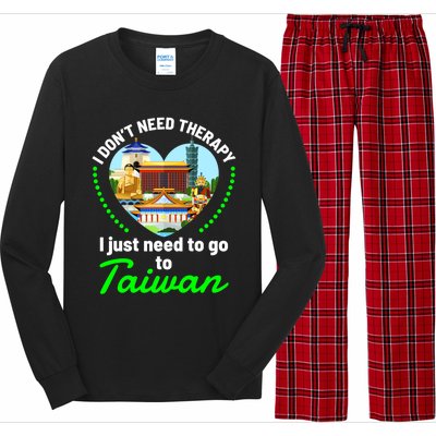 Need To Go To Taiwan Funny Travel Lover Quote Saying Graphic Gift Long Sleeve Pajama Set