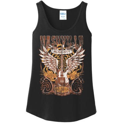 Nashville Tennessee Guitar Country Music City Guitarist Gift Ladies Essential Tank