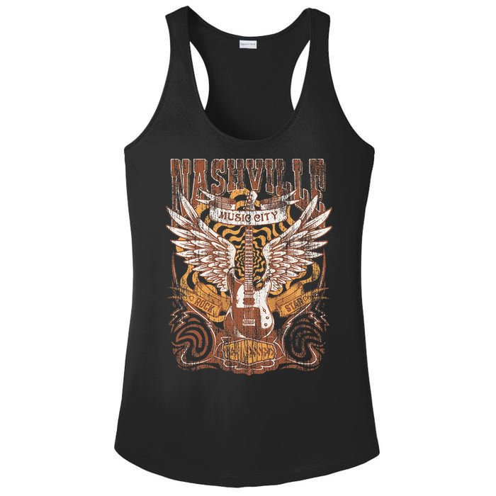 Nashville Tennessee Guitar Country Music City Guitarist Gift Ladies PosiCharge Competitor Racerback Tank