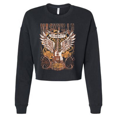 Nashville Tennessee Guitar Country Music City Guitarist Gift Cropped Pullover Crew