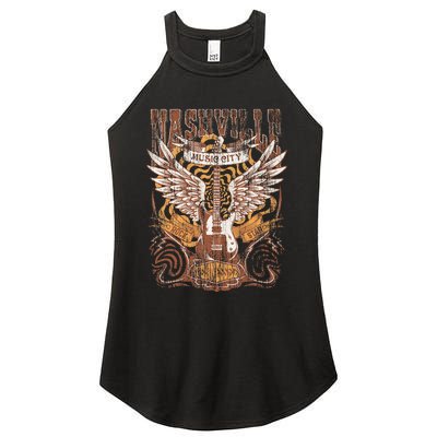 Nashville Tennessee Guitar Country Music City Guitarist Gift Women's Perfect Tri Rocker Tank