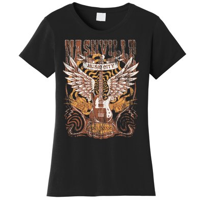 Nashville Tennessee Guitar Country Music City Guitarist Gift Women's T-Shirt