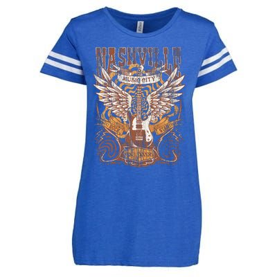 Nashville Tennessee Guitar Country Music City Guitarist Gift Enza Ladies Jersey Football T-Shirt