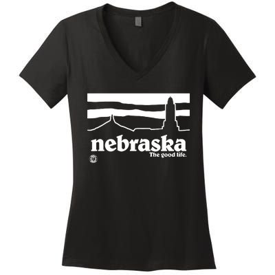 Nebraska The Good Life Women's V-Neck T-Shirt