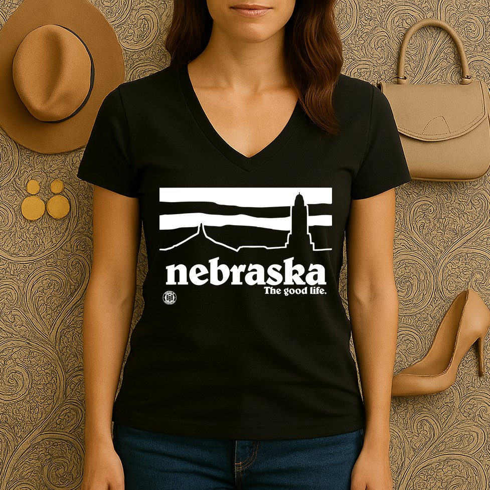 Nebraska The Good Life Women's V-Neck T-Shirt