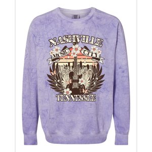 Nashville Tennessee Guitar Country Music City Guitarist Colorblast Crewneck Sweatshirt