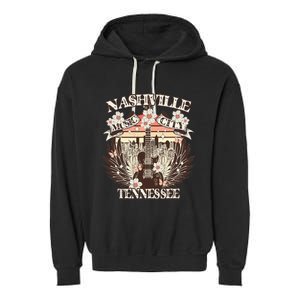 Nashville Tennessee Guitar Country Music City Guitarist Garment-Dyed Fleece Hoodie