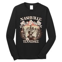 Nashville Tennessee Guitar Country Music City Guitarist Long Sleeve Shirt