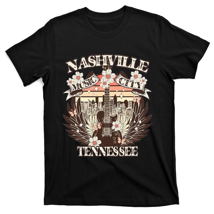 Nashville Tennessee Guitar Country Music City Guitarist T-Shirt