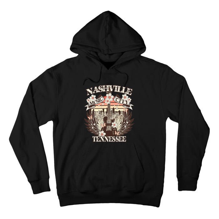 Nashville Tennessee Guitar Country Music City Guitarist Tall Hoodie