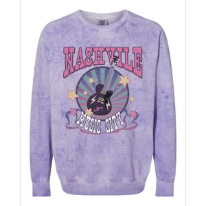 Nashville Tennessee Guitar Country Music City Guitarist Colorblast Crewneck Sweatshirt