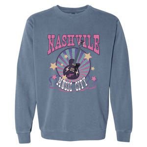 Nashville Tennessee Guitar Country Music City Guitarist Garment-Dyed Sweatshirt