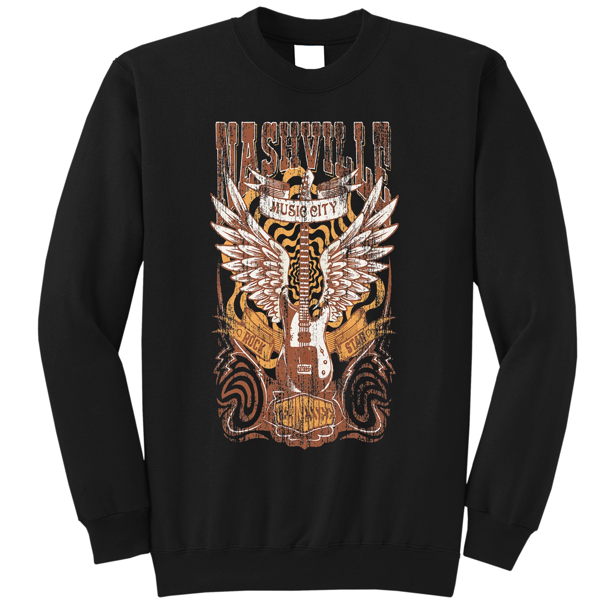 Nashville Tennessee Guitar Country Music City Guitarist Gift Sweatshirt