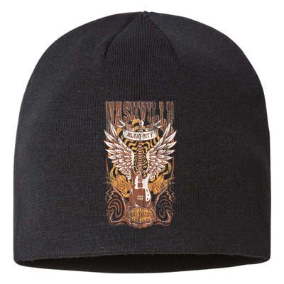 Nashville Tennessee Guitar Country Music City Guitarist Gift Sustainable Beanie