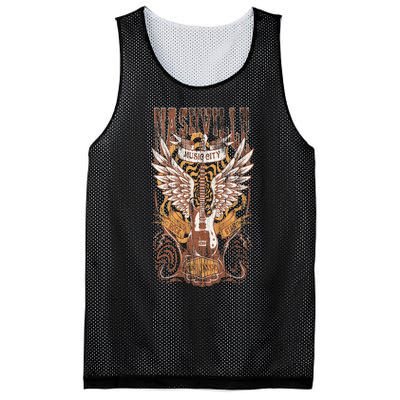 Nashville Tennessee Guitar Country Music City Guitarist Gift Mesh Reversible Basketball Jersey Tank