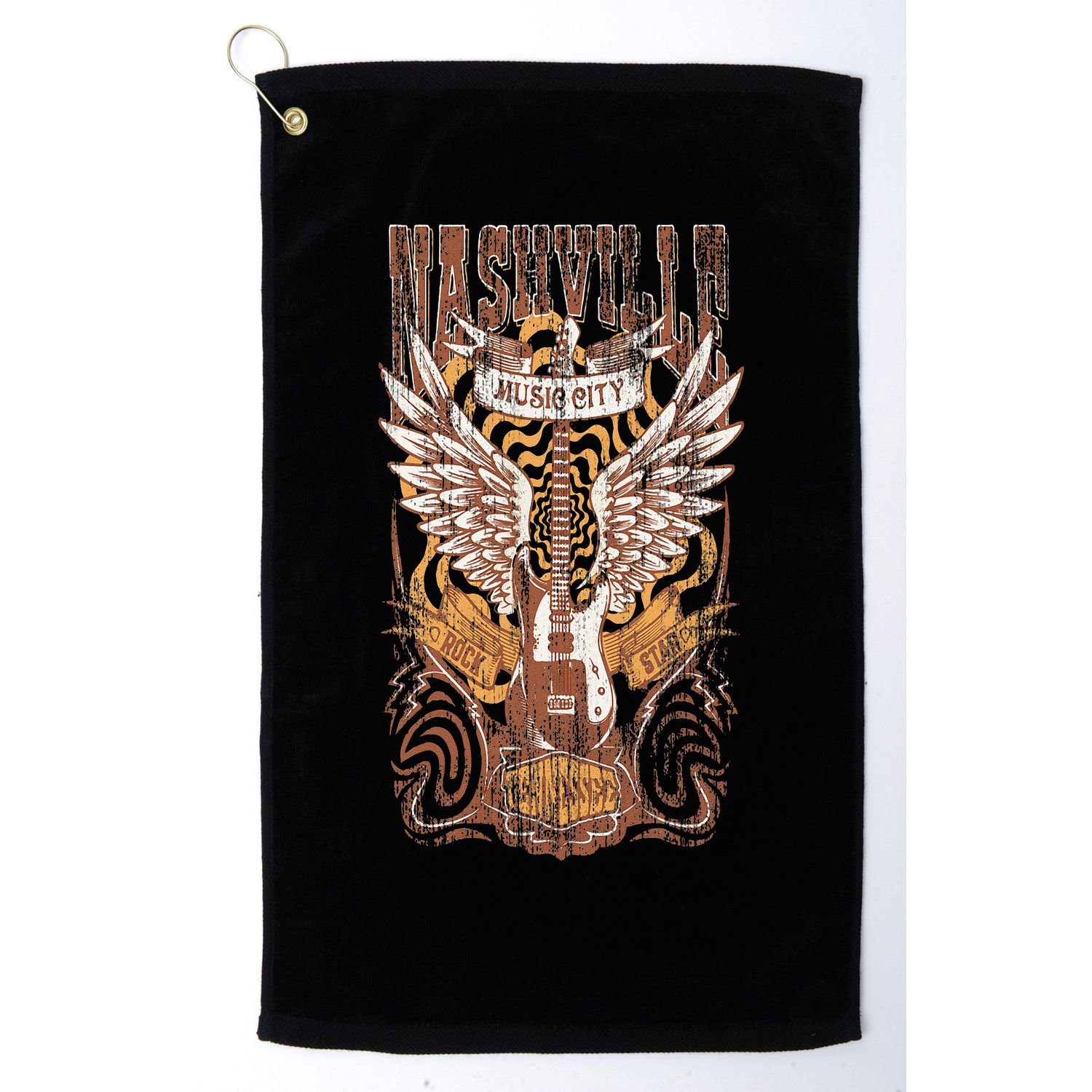 Nashville Tennessee Guitar Country Music City Guitarist Gift Golf Towel