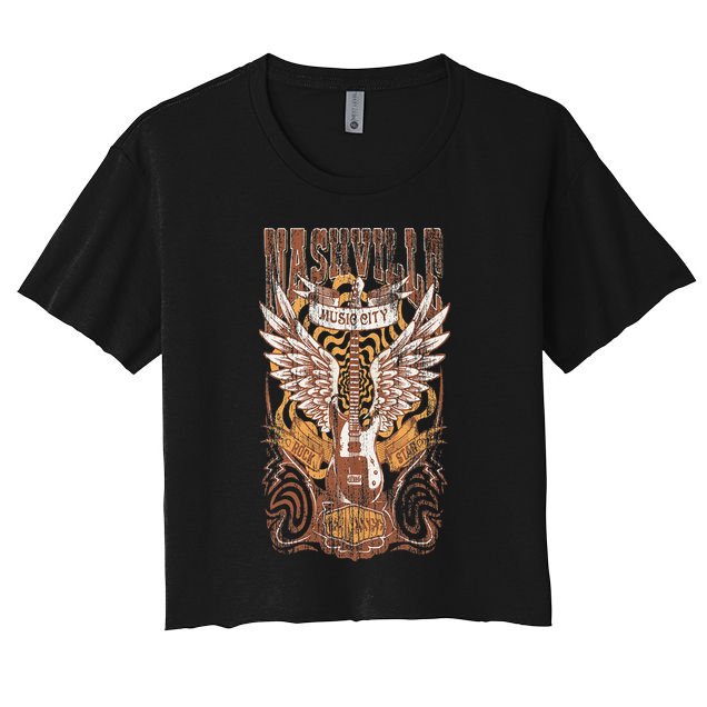 Nashville Tennessee Guitar Country Music City Guitarist Gift Crop Top