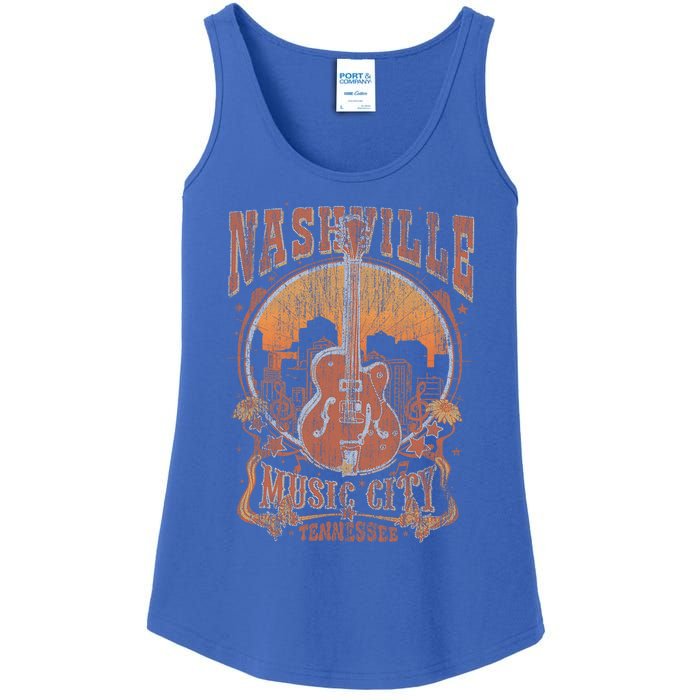 Nashville Tennessee Guitar Country Music City Ladies Essential Tank