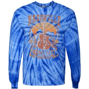 Nashville Tennessee Guitar Country Music City Tie-Dye Long Sleeve Shirt