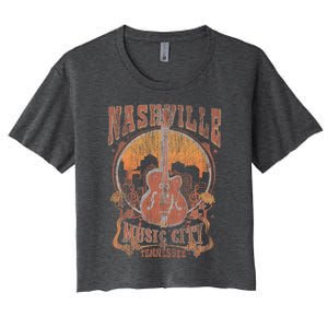 Nashville Tennessee Guitar Country Music City Women's Crop Top Tee