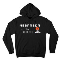 Nebraska The Good Life Vintage Road Sign Hoodie