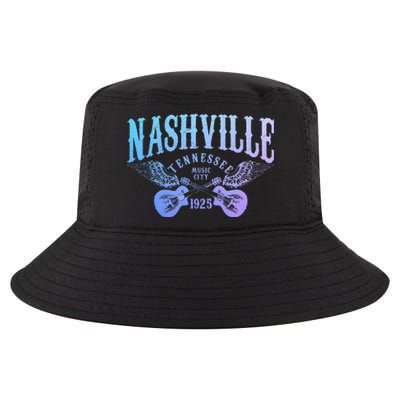 Nashville Tennessee Guitar Player Vintage Country Music City Cool Comfort Performance Bucket Hat