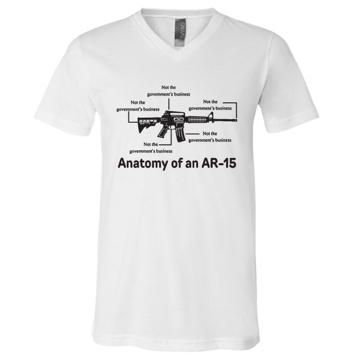 Not The Governments Business Anatomy Of An Ar15 V-Neck T-Shirt