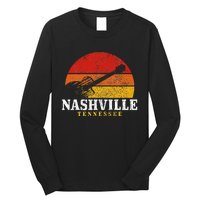 Nashville Tennessee Guitar Player Country Music City Vintage Long Sleeve Shirt