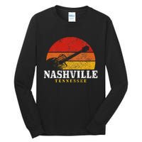 Nashville Tennessee Guitar Player Country Music City Vintage Tall Long Sleeve T-Shirt