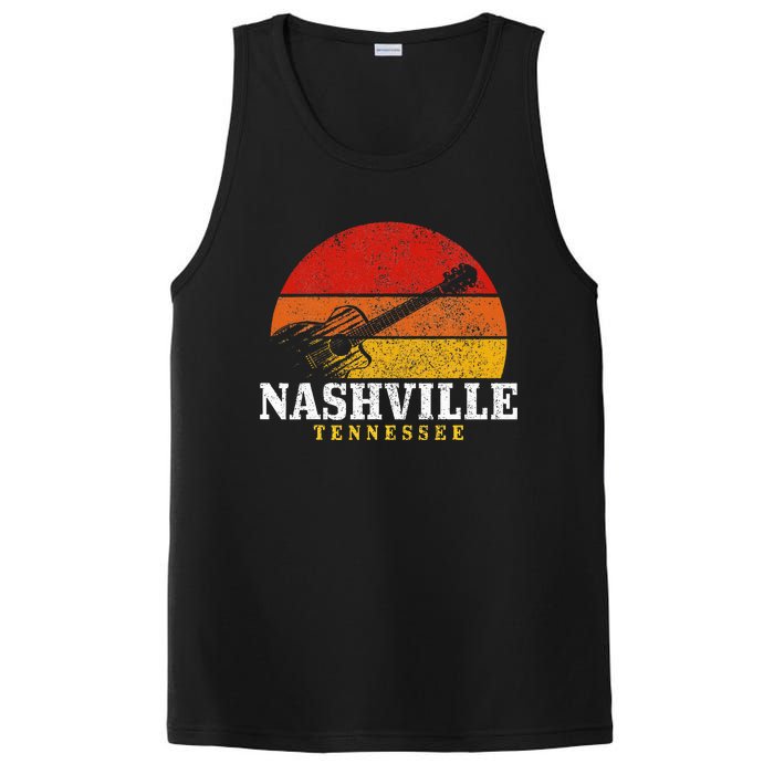 Nashville Tennessee Guitar Player Country Music City Vintage PosiCharge Competitor Tank