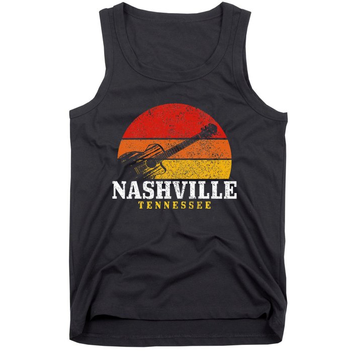 Nashville Tennessee Guitar Player Country Music City Vintage Tank Top