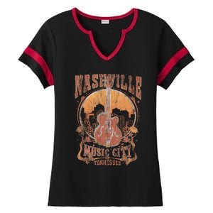 Nashville Tennessee Guitar Country Music City Guitarist Gift Ladies Halftime Notch Neck Tee