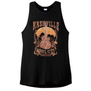 Nashville Tennessee Guitar Country Music City Guitarist Gift Ladies PosiCharge Tri-Blend Wicking Tank