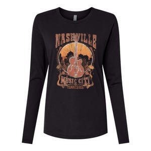 Nashville Tennessee Guitar Country Music City Guitarist Gift Womens Cotton Relaxed Long Sleeve T-Shirt