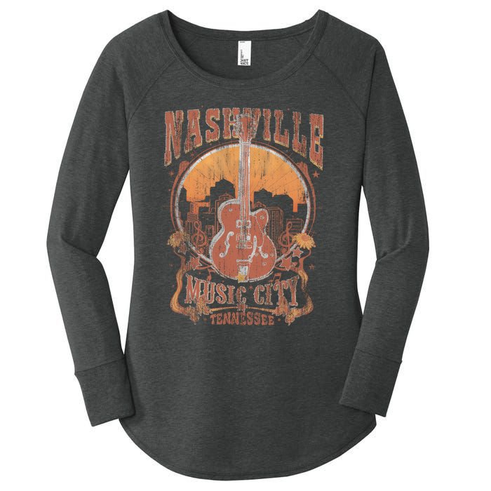 Nashville Tennessee Guitar Country Music City Guitarist Gift Women's Perfect Tri Tunic Long Sleeve Shirt