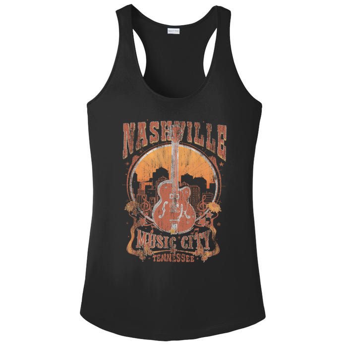 Nashville Tennessee Guitar Country Music City Guitarist Gift Ladies PosiCharge Competitor Racerback Tank