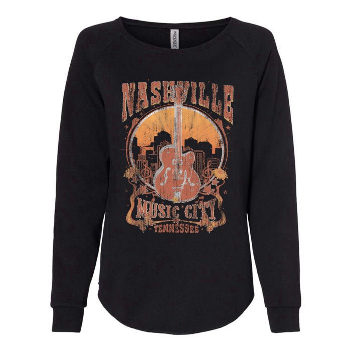 Nashville Tennessee Guitar Country Music City Guitarist Gift Womens California Wash Sweatshirt