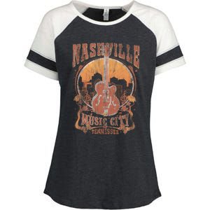 Nashville Tennessee Guitar Country Music City Guitarist Gift Enza Ladies Jersey Colorblock Tee