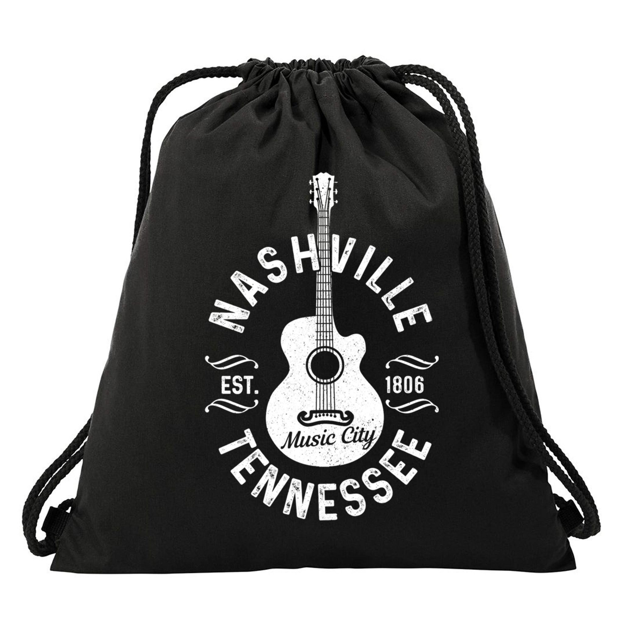 Nashville Tennessee Guitar Country Music City Souvenir Gift Drawstring Bag
