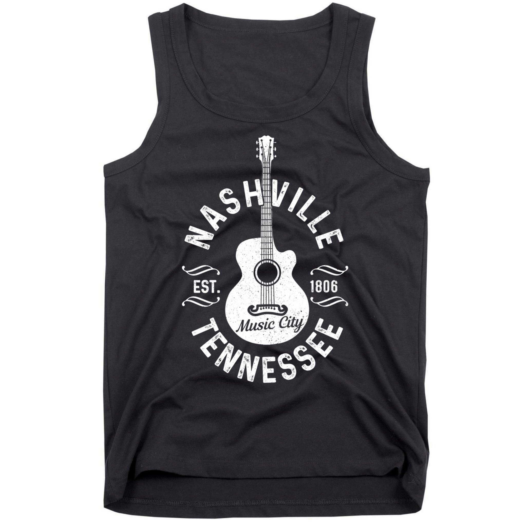 Nashville Tennessee Guitar Country Music City Souvenir Gift Tank Top