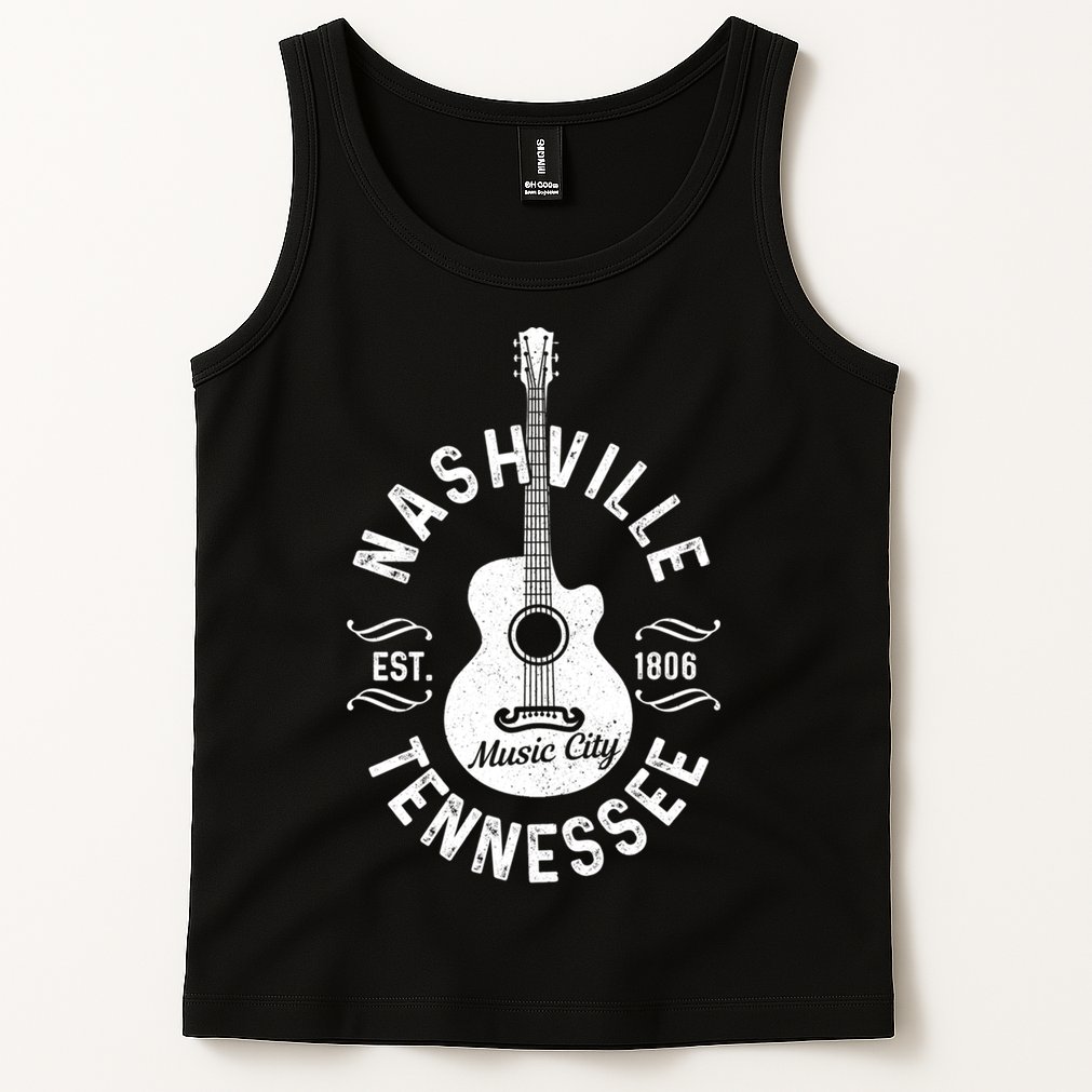 Nashville Tennessee Guitar Country Music City Souvenir Gift Tank Top