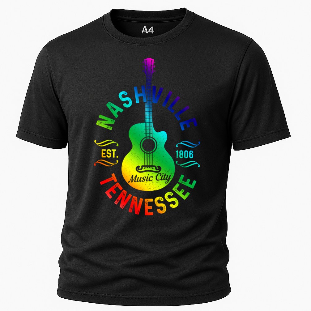 Nashville Tennessee Guitar Country Music City Souvenir Gift Cute Gift Cooling Performance Crew T-Shirt