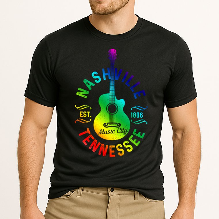 Nashville Tennessee Guitar Country Music City Souvenir Gift Cute Gift Cooling Performance Crew T-Shirt