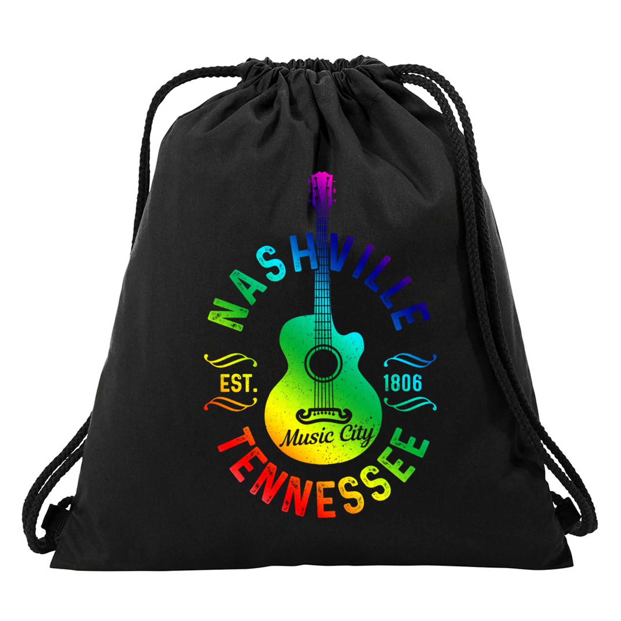 Nashville Tennessee Guitar Country Music City Souvenir Gift Cute Gift Drawstring Bag