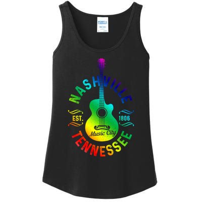 Nashville Tennessee Guitar Country Music City Souvenir Gift Cute Gift Ladies Essential Tank