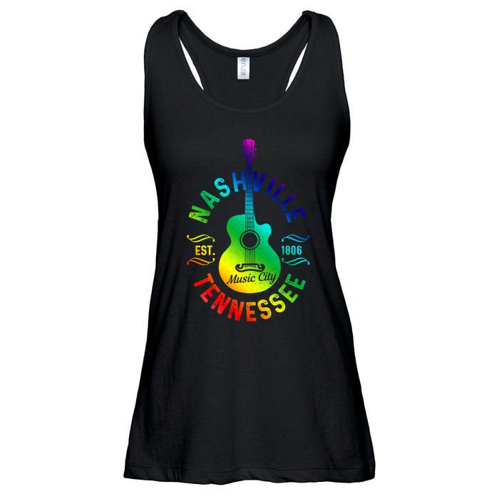 Nashville Tennessee Guitar Country Music City Souvenir Gift Cute Gift Ladies Essential Flowy Tank