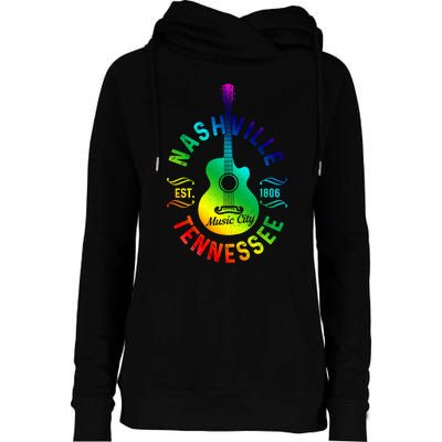 Nashville Tennessee Guitar Country Music City Souvenir Gift Cute Gift Womens Funnel Neck Pullover Hood