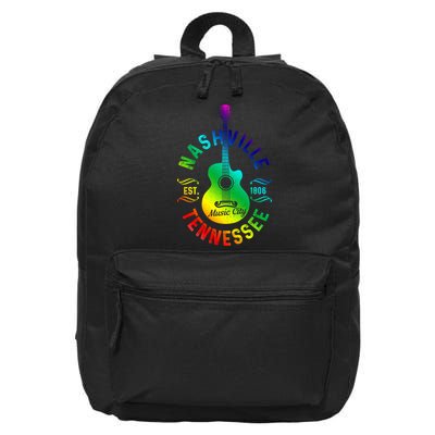 Nashville Tennessee Guitar Country Music City Souvenir Gift Cute Gift 16 in Basic Backpack