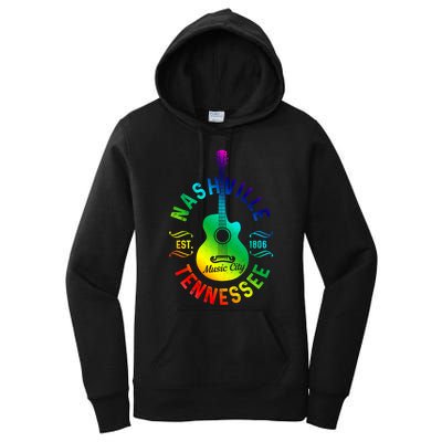 Nashville Tennessee Guitar Country Music City Souvenir Gift Cute Gift Women's Pullover Hoodie