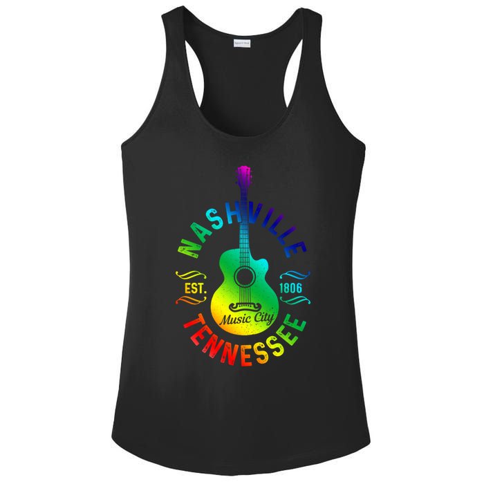 Nashville Tennessee Guitar Country Music City Souvenir Gift Cute Gift Ladies PosiCharge Competitor Racerback Tank